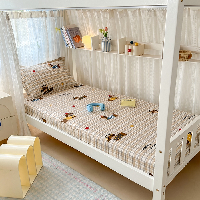 91家纺网 家纺一手货源 找家纺 （总）拾物记 2025新款A类全棉纯棉新疆棉印花学生床笠床笠单件单床笠