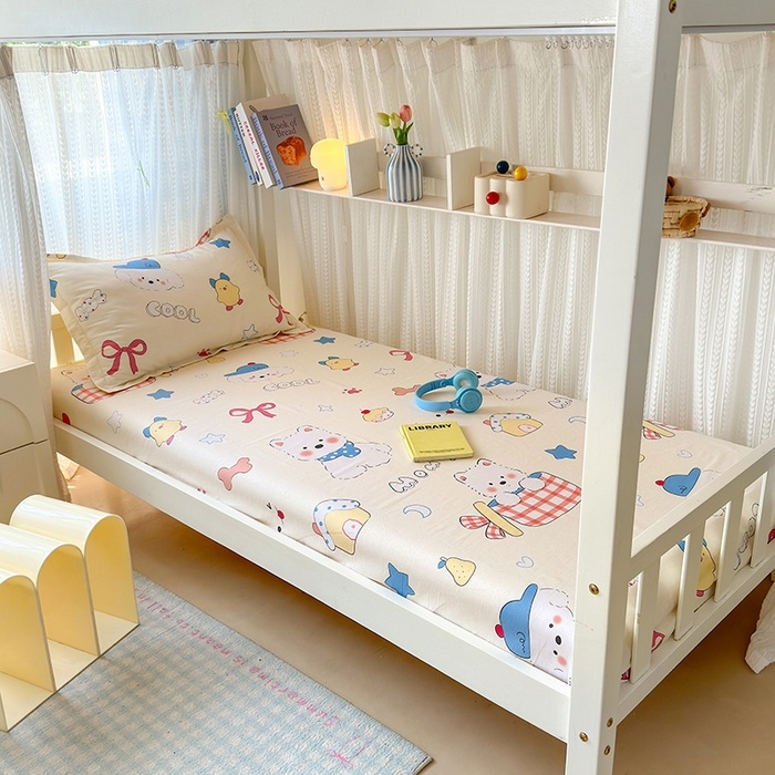 91家纺网 家纺一手货源 找家纺 （总）拾物记 2025新款A类全棉纯棉新疆棉印花学生床笠床笠单件单床笠