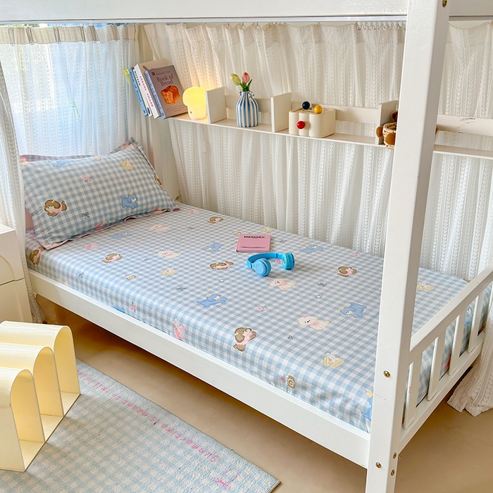 91家纺网 家纺一手货源 找家纺 （总）拾物记 2025新款A类全棉纯棉新疆棉印花学生床笠床笠单件单床笠