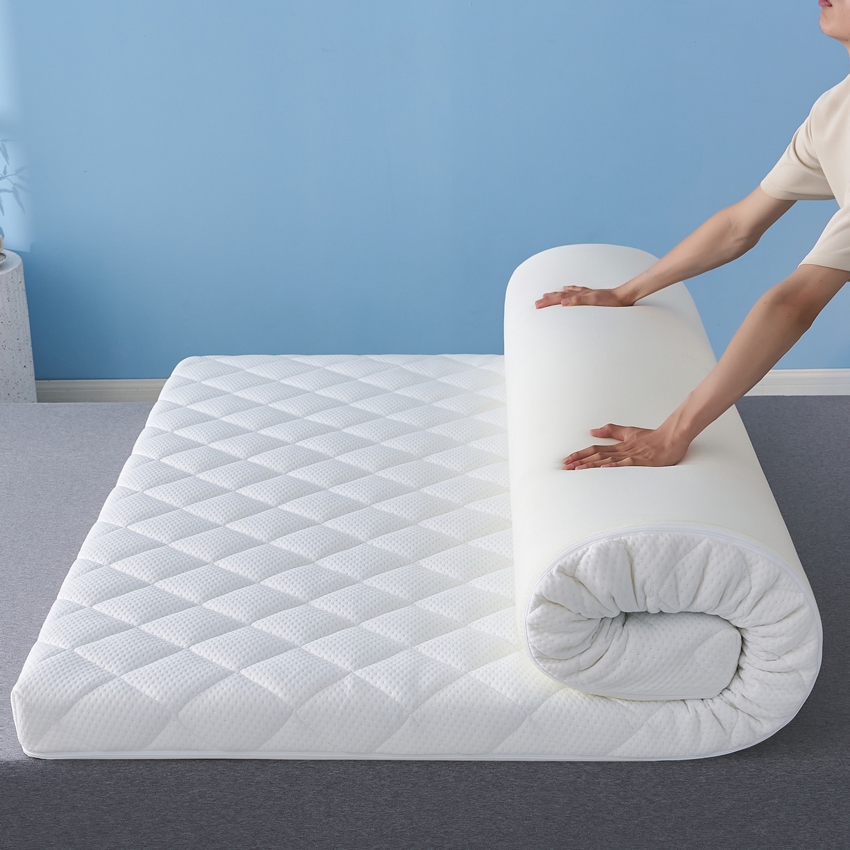 91家纺网 家纺一手货源 找家纺 （总）时奥家纺 2025新款元气记忆棉活套绗绣款床垫-成人款