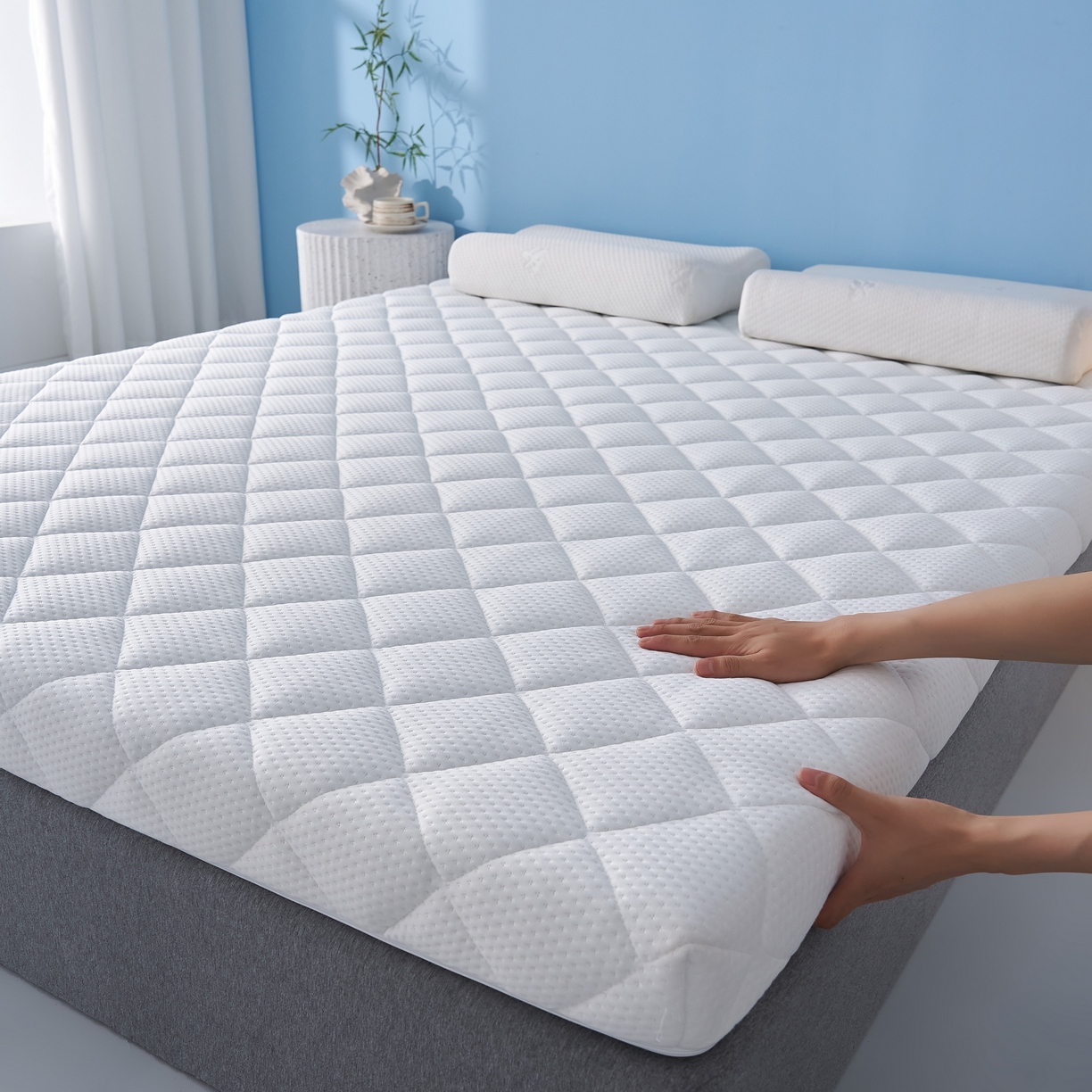 91家纺网 家纺一手货源 找家纺 （总）时奥家纺 2025新款元气记忆棉活套绗绣款床垫-成人款