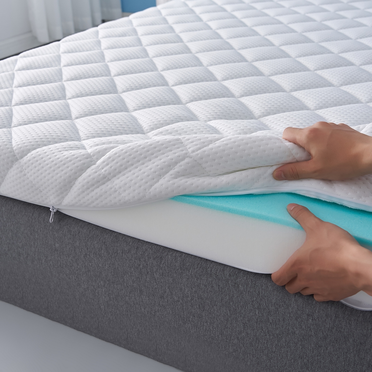 91家纺网 家纺一手货源 找家纺 （总）时奥家纺 2025新款元气记忆棉活套绗绣款床垫-成人款