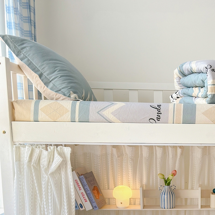 91家纺网 家纺一手货源 找家纺 拾物记 2025新款A类全棉纯棉棉印花学生床笠床笠单件单床笠 调皮熊猫