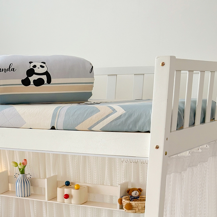 91家纺网 家纺一手货源 找家纺 拾物记 2025新款A类全棉纯棉棉印花学生床笠床笠单件单床笠 调皮熊猫