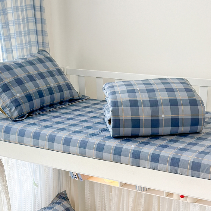91家纺网 家纺一手货源 找家纺 拾物记 2025新款A类全棉纯棉棉印花学生床笠床笠单件单床笠 方特-蓝