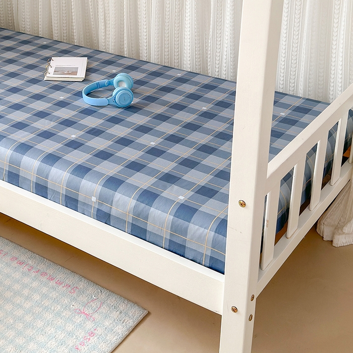 91家纺网 家纺一手货源 找家纺 拾物记 2025新款A类全棉纯棉棉印花学生床笠床笠单件单床笠 方特-蓝