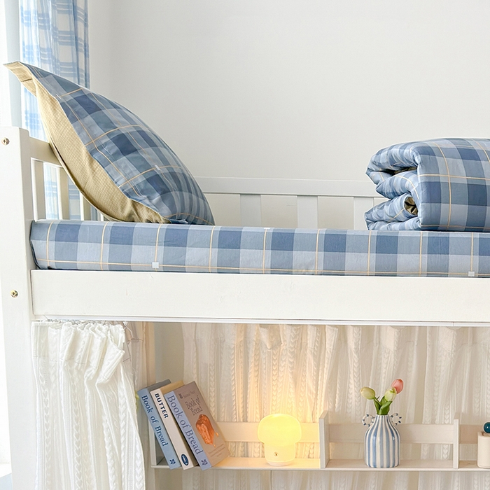 91家纺网 家纺一手货源 找家纺 拾物记 2025新款A类全棉纯棉棉印花学生床笠床笠单件单床笠 方特-蓝