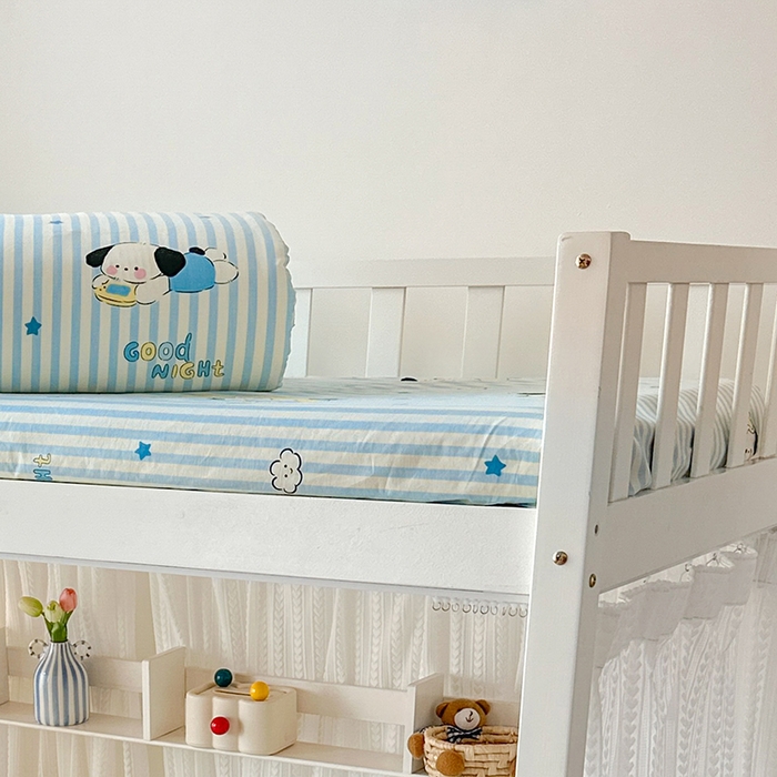 91家纺网 家纺一手货源 找家纺 拾物记 2025新款A类全棉纯棉棉印花学生床笠床笠单件单床笠 酣睡狗