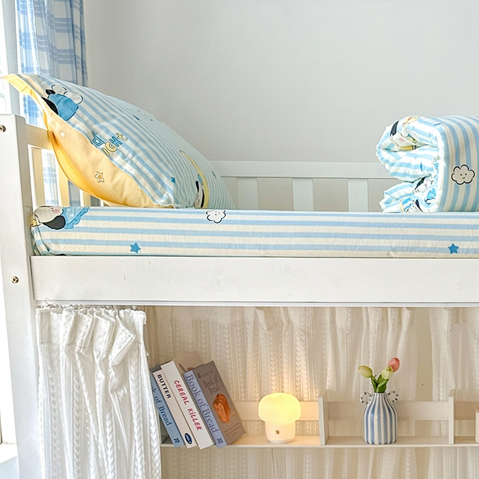 91家纺网 家纺一手货源 找家纺 拾物记 2025新款A类全棉纯棉棉印花学生床笠床笠单件单床笠 酣睡狗