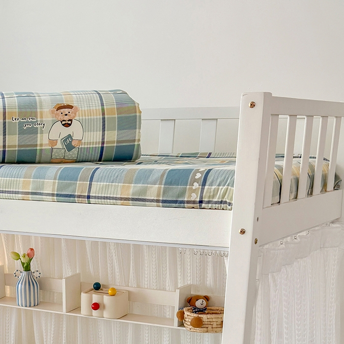 91家纺网 家纺一手货源 找家纺 拾物记 2025新款A类全棉纯棉棉印花学生床笠床笠单件单床笠 欢乐熊宝