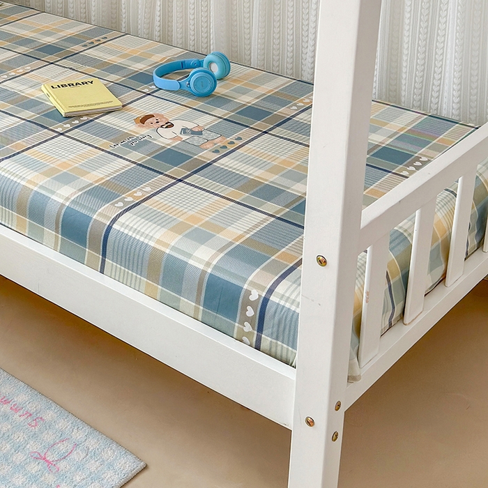 91家纺网 家纺一手货源 找家纺 拾物记 2025新款A类全棉纯棉棉印花学生床笠床笠单件单床笠 欢乐熊宝