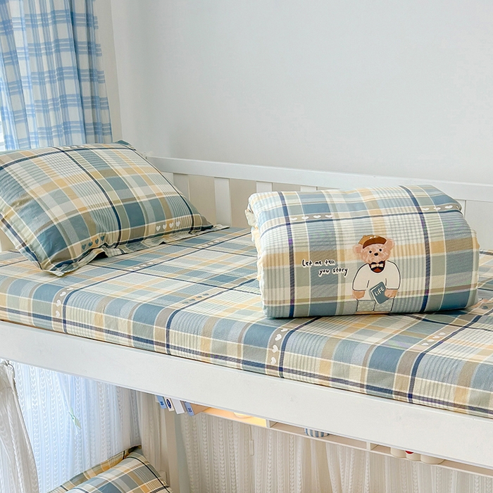 91家纺网 家纺一手货源 找家纺 拾物记 2025新款A类全棉纯棉棉印花学生床笠床笠单件单床笠 欢乐熊宝
