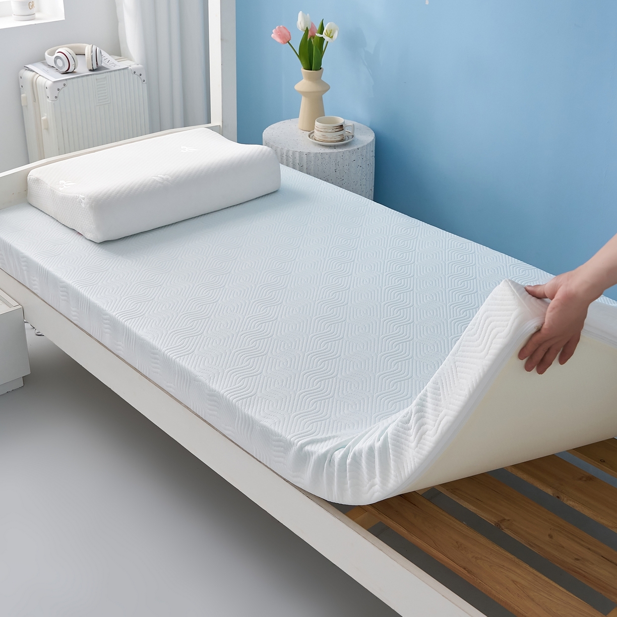 91家纺网 家纺一手货源 找家纺 （总）时奥家纺 2025新款云感记忆棉活套款床垫-学生款