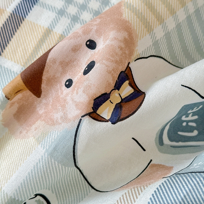 91家纺网 家纺一手货源 找家纺 拾物记 2025新款A类全棉纯棉棉印花学生床笠床笠单件单床笠 欢乐熊宝