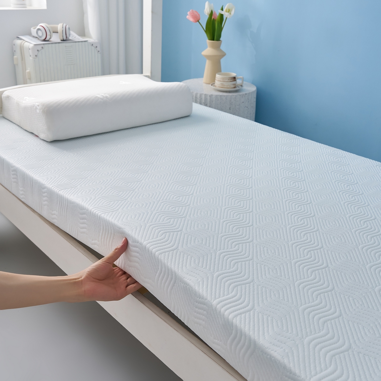 91家纺网 家纺一手货源 找家纺 （总）时奥家纺 2025新款云感记忆棉活套款床垫-学生款