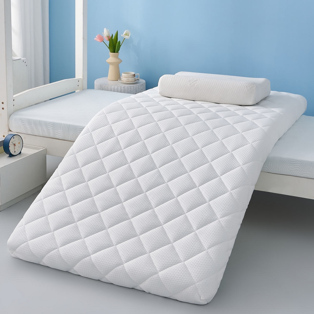 91家纺网 家纺一手货源 找家纺 （总）时奥家纺 2025新款元气记忆棉活套绗绣款床垫-学生款