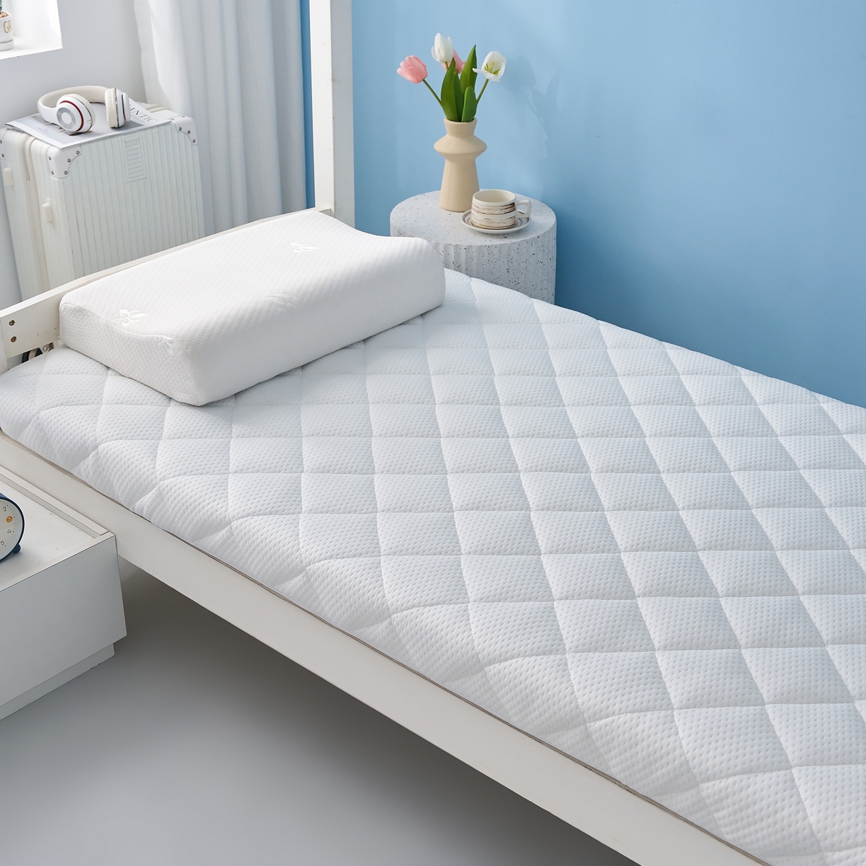 91家纺网 家纺一手货源 找家纺 （总）时奥家纺 2025新款元气记忆棉活套绗绣款床垫-学生款