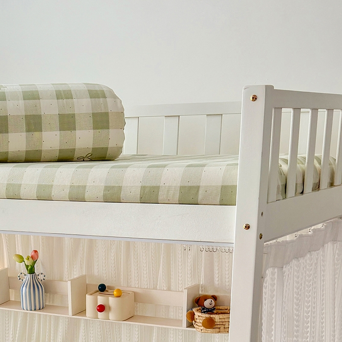 91家纺网 家纺一手货源 找家纺 拾物记 2025新款A类全棉纯棉棉印花学生床笠床笠单件单床笠 芥绿蝴蝶结