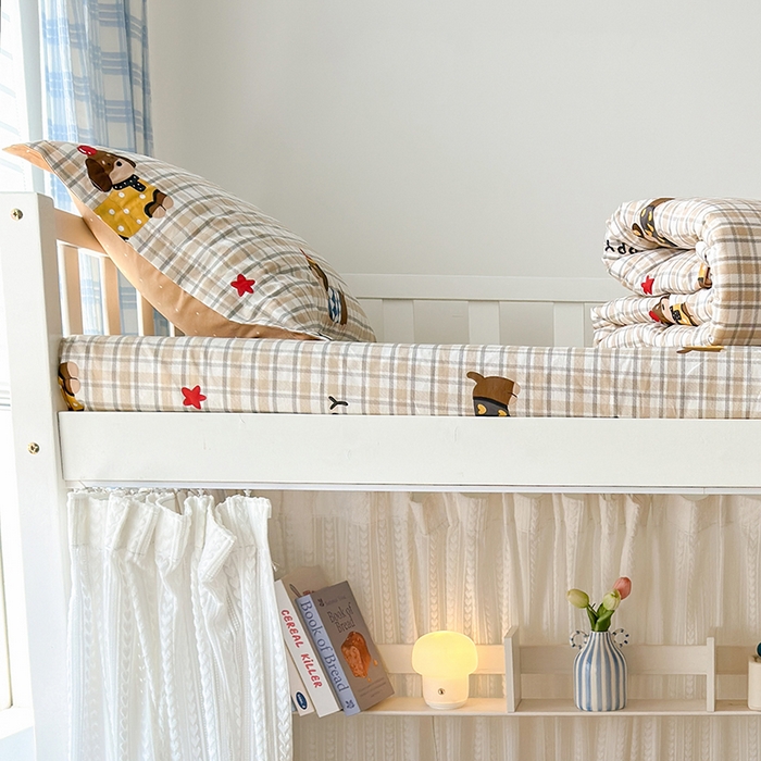 91家纺网 家纺一手货源 找家纺 拾物记 2025新款A类全棉纯棉棉印花学生床笠床笠单件单床笠 酷比狗