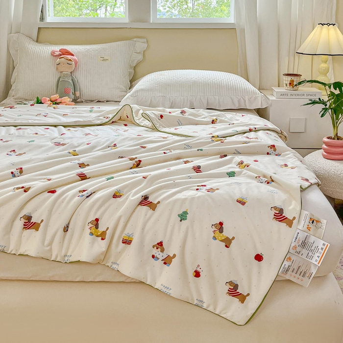 91家纺网 家纺一手货源 找家纺 小叮当家纺仓储工厂店 2025新款A类母婴级宝宝被子豆豆绒牛奶针织棉被子儿童豆豆被大豆被春秋被秋冬被 牛奶针织被-可爱腊肠