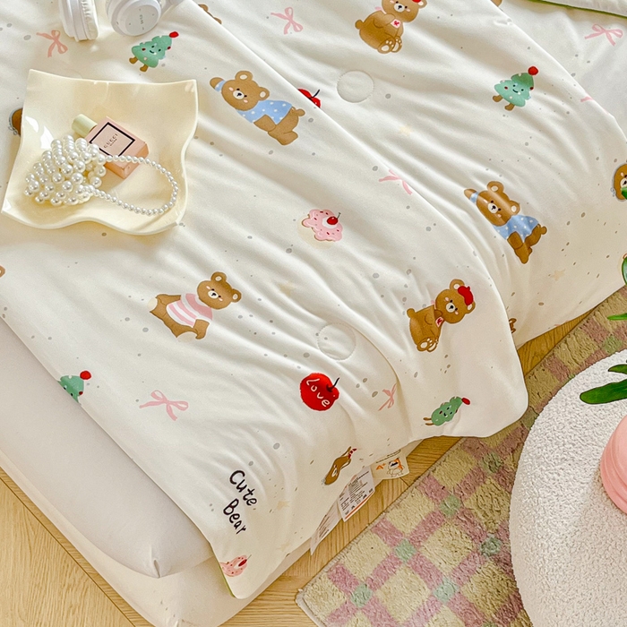 91家纺网 家纺一手货源 找家纺 小叮当家纺仓储工厂店 2025新款A类母婴级宝宝被子豆豆绒牛奶针织棉被子儿童豆豆被大豆被春秋被秋冬被 牛奶针织被-圣诞小熊