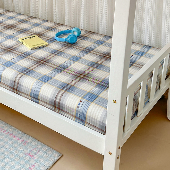 91家纺网 家纺一手货源 找家纺 拾物记 2025新款A类全棉纯棉棉印花学生床笠床笠单件单床笠 魅彩格