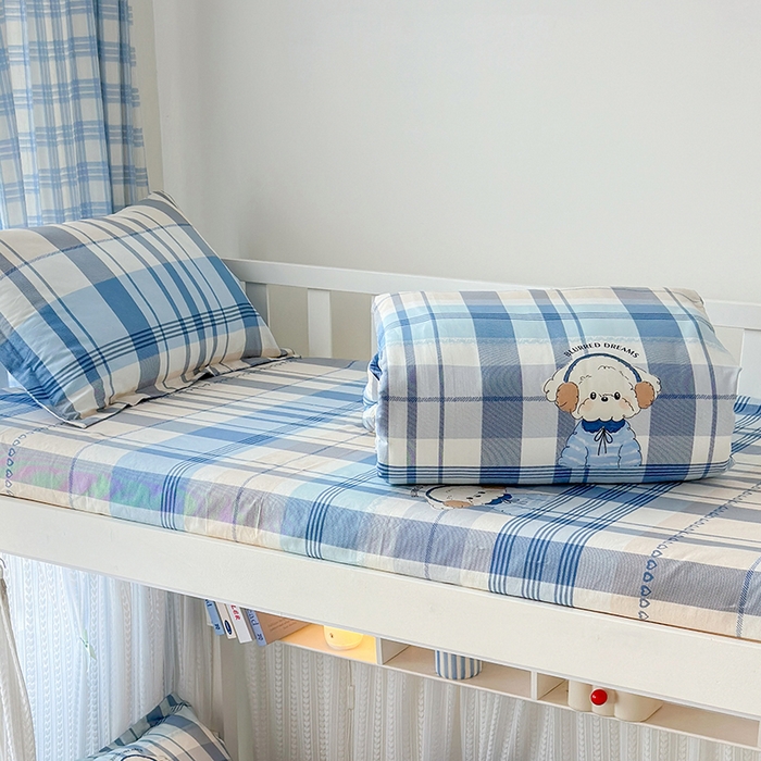 91家纺网 家纺一手货源 找家纺 拾物记 2025新款A类全棉纯棉棉印花学生床笠床笠单件单床笠 萌萌西高地