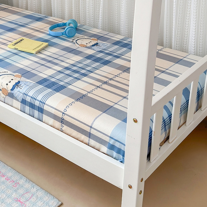 91家纺网 家纺一手货源 找家纺 拾物记 2025新款A类全棉纯棉棉印花学生床笠床笠单件单床笠 萌萌西高地