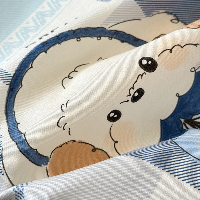 91家纺网 家纺一手货源 找家纺 拾物记 2025新款A类全棉纯棉棉印花学生床笠床笠单件单床笠 萌萌西高地