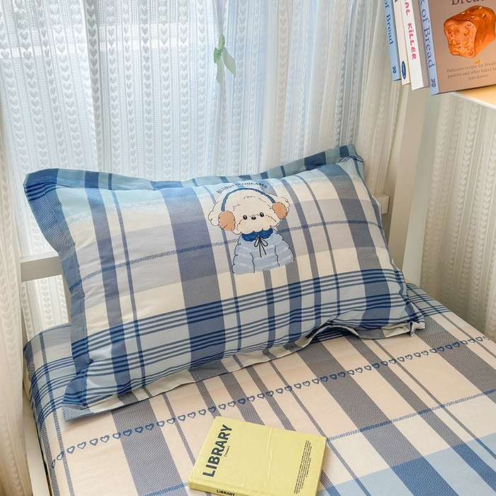 91家纺网 家纺一手货源 找家纺 拾物记 2025新款A类全棉纯棉棉印花学生床笠床笠单件单床笠 萌萌西高地