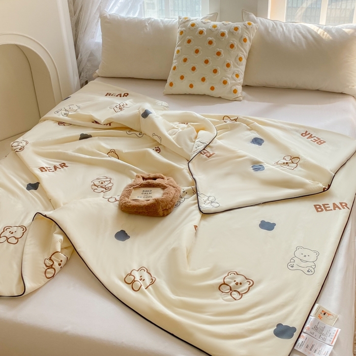 91家纺网 家纺一手货源 找家纺 小叮当家纺仓储工厂店 2025新款A类母婴级宝宝被子豆豆绒牛奶针织棉被子儿童豆豆被大豆被春秋被秋冬被 牛奶针织被-大白熊