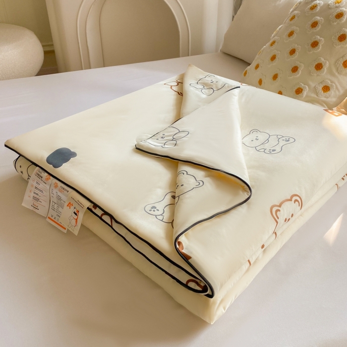 91家纺网 家纺一手货源 找家纺 小叮当家纺仓储工厂店 2025新款A类母婴级宝宝被子豆豆绒牛奶针织棉被子儿童豆豆被大豆被春秋被秋冬被 牛奶针织被-大白熊