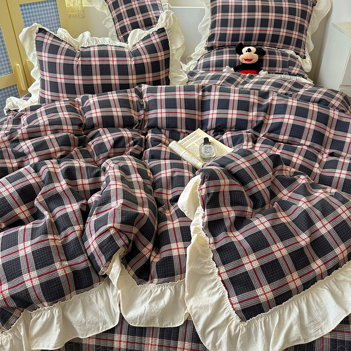 91家纺网 家纺一手货源 找家纺 （总）美梦家纺2025新款皱皱纱花边被套床盖四件套