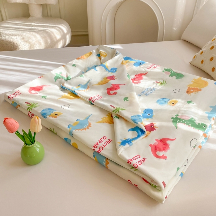 91家纺网 家纺一手货源 找家纺 小叮当家纺仓储工厂店 2025新款A类母婴级宝宝被子豆豆绒牛奶针织棉被子儿童豆豆被大豆被春秋被秋冬被 牛奶针织被-恐龙萌游记