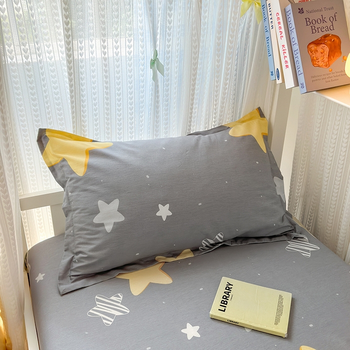 91家纺网 家纺一手货源 找家纺 拾物记 2025新款A类全棉纯棉棉印花学生床笠床笠单件单床笠 万里星辰