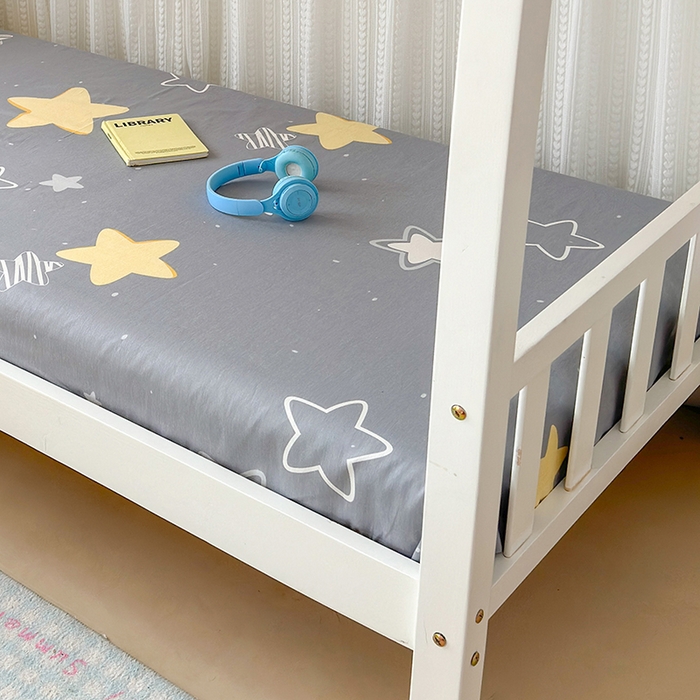 91家纺网 家纺一手货源 找家纺 拾物记 2025新款A类全棉纯棉棉印花学生床笠床笠单件单床笠 万里星辰