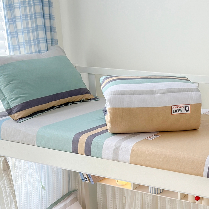 91家纺网 家纺一手货源 找家纺 拾物记 2025新款A类全棉纯棉棉印花学生床笠床笠单件单床笠 西利亚-绿