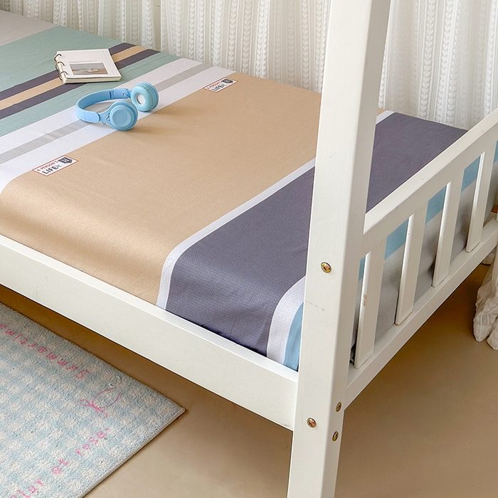 91家纺网 家纺一手货源 找家纺 拾物记 2025新款A类全棉纯棉棉印花学生床笠床笠单件单床笠 西利亚-绿