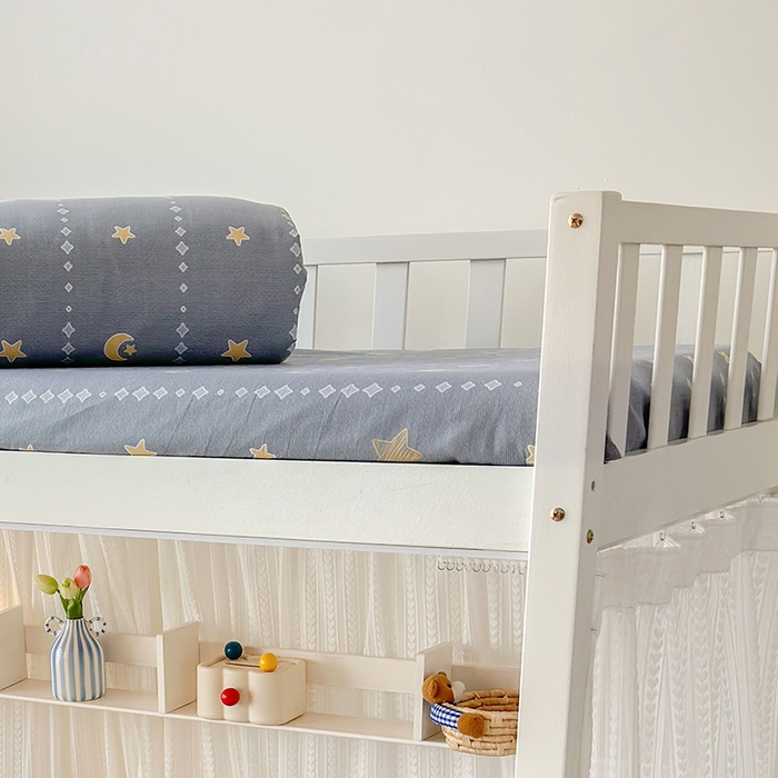 91家纺网 家纺一手货源 找家纺 拾物记 2025新款A类全棉纯棉棉印花学生床笠床笠单件单床笠 星月轨迹