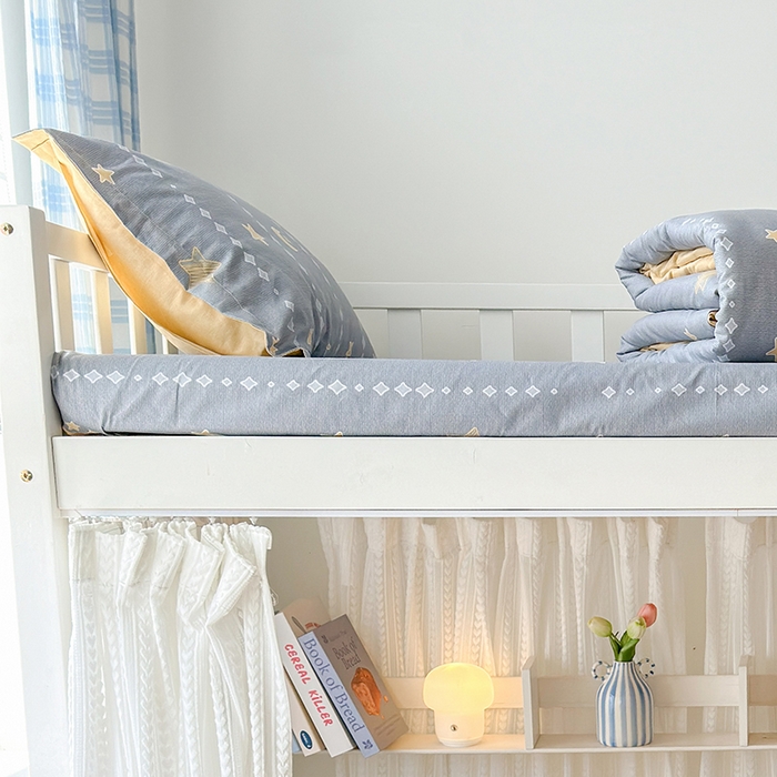 91家纺网 家纺一手货源 找家纺 拾物记 2025新款A类全棉纯棉棉印花学生床笠床笠单件单床笠 星月轨迹