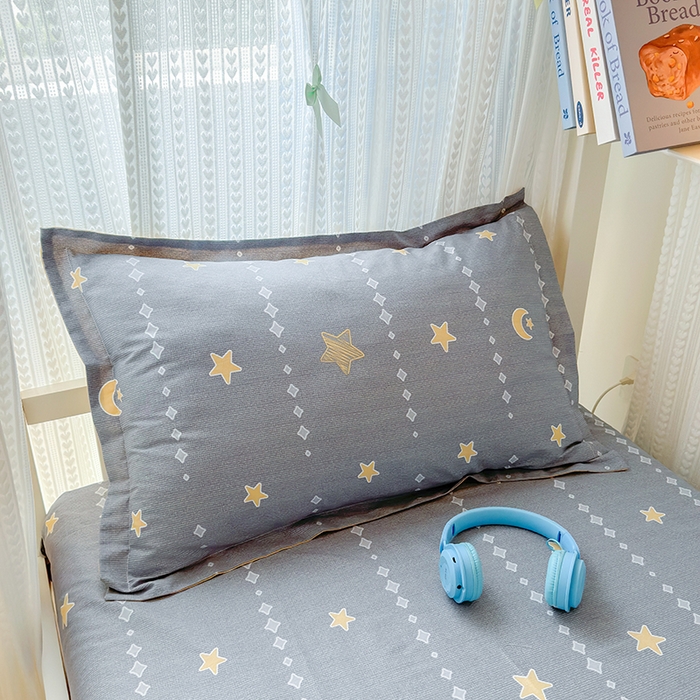 91家纺网 家纺一手货源 找家纺 拾物记 2025新款A类全棉纯棉棉印花学生床笠床笠单件单床笠 星月轨迹