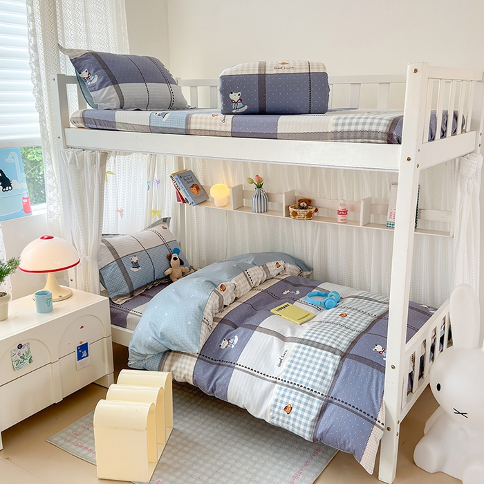 91家纺网 家纺一手货源 找家纺 （总）拾物记 2025新款A类全棉纯棉新疆棉印花学生宿舍三件套上下铺三件套-第二批