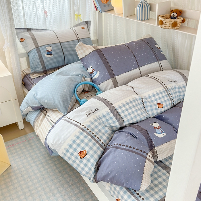 91家纺网 家纺一手货源 找家纺 （总）拾物记 2025新款A类全棉纯棉新疆棉印花学生宿舍三件套上下铺三件套-第二批