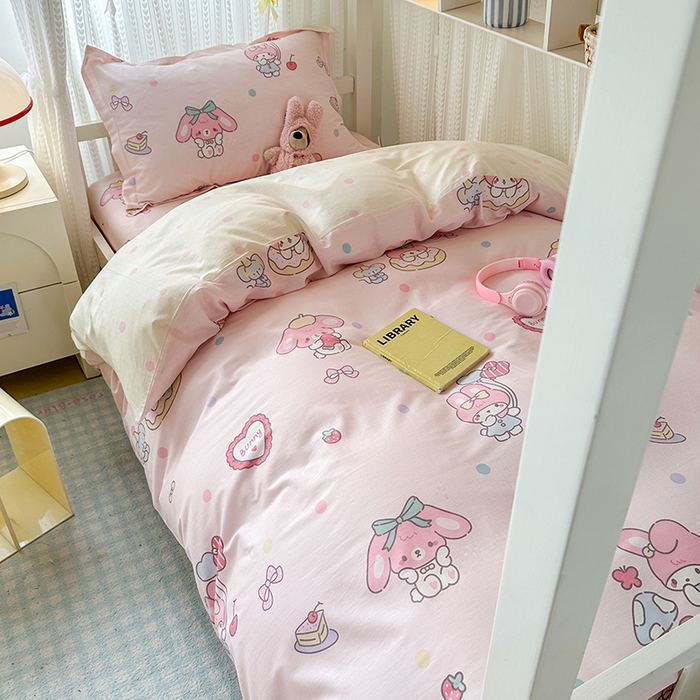 91家纺网 家纺一手货源 找家纺 （总）拾物记 2025新款A类全棉纯棉新疆棉印花学生宿舍三件套上下铺三件套-第二批