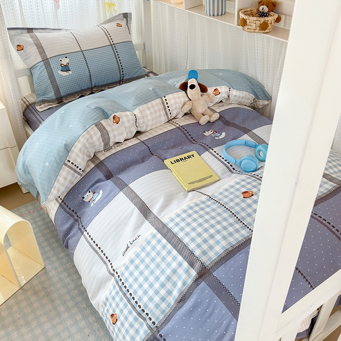 91家纺网 家纺一手货源 找家纺 （总）拾物记 2025新款A类全棉纯棉新疆棉印花学生宿舍三件套上下铺三件套-第二批