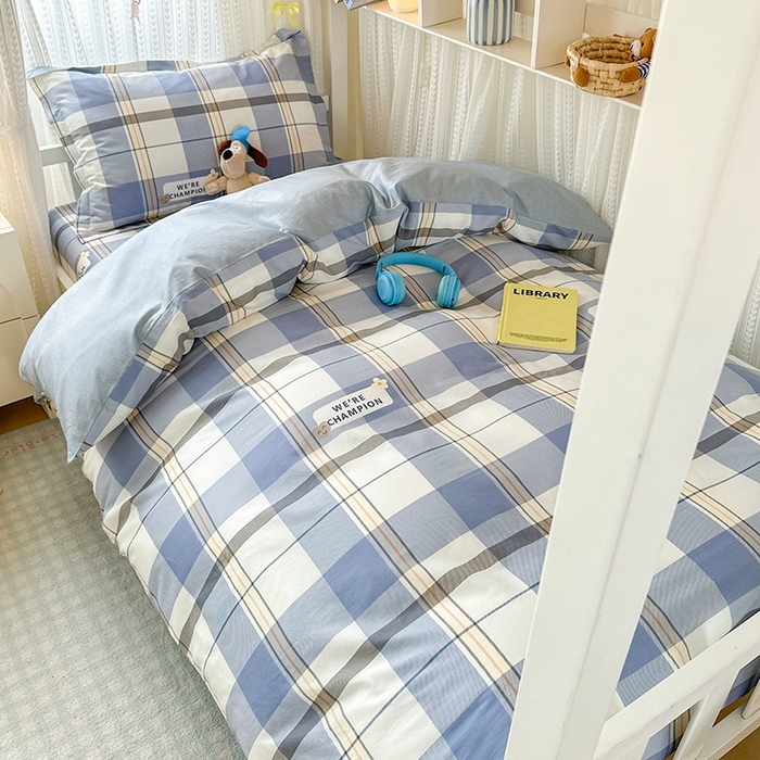 91家纺网 家纺一手货源 找家纺 （总）拾物记 2025新款A类全棉纯棉新疆棉印花学生宿舍三件套上下铺三件套-第二批