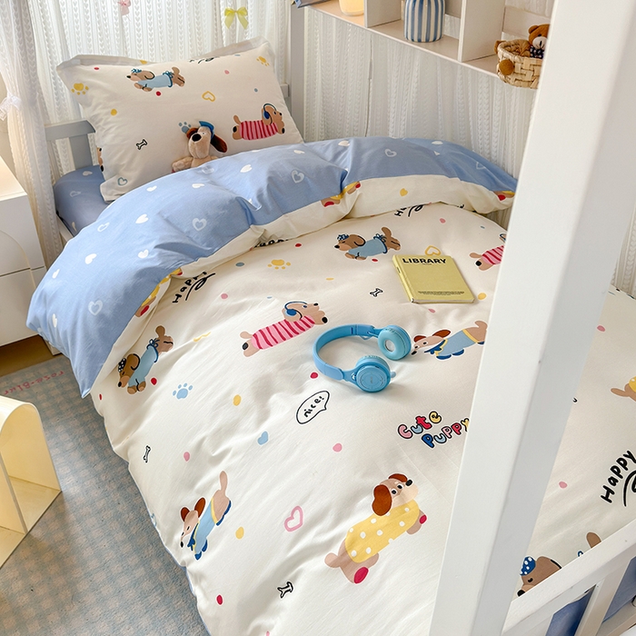 91家纺网 家纺一手货源 找家纺 （总）拾物记 2025新款A类全棉纯棉新疆棉印花学生宿舍三件套上下铺三件套-第二批