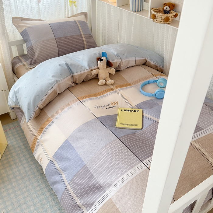 91家纺网 家纺一手货源 找家纺 （总）拾物记 2025新款A类全棉纯棉新疆棉印花学生宿舍三件套上下铺三件套-第二批