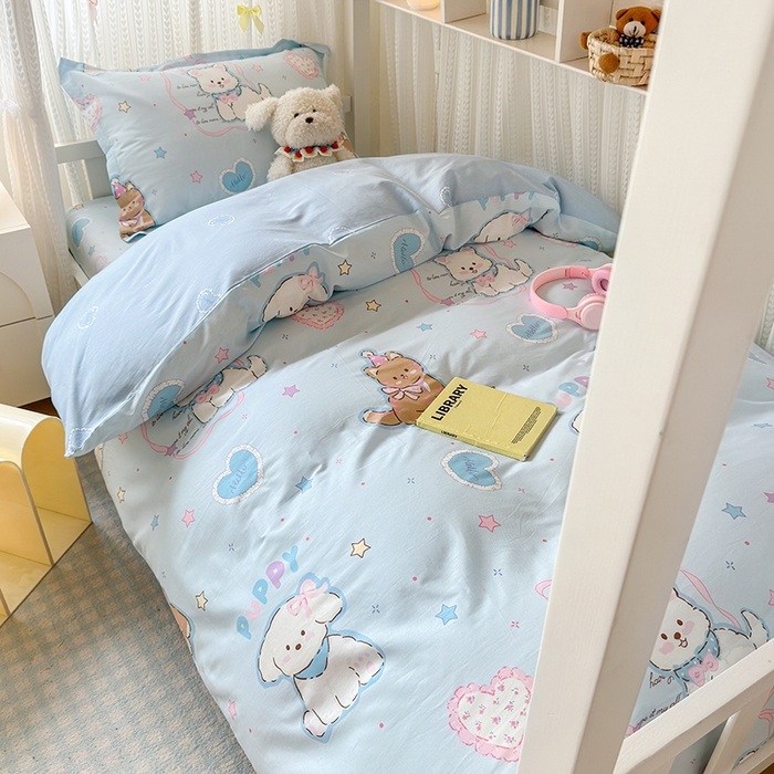 91家纺网 家纺一手货源 找家纺 （总）拾物记 2025新款A类全棉纯棉新疆棉印花学生宿舍三件套上下铺三件套-第二批