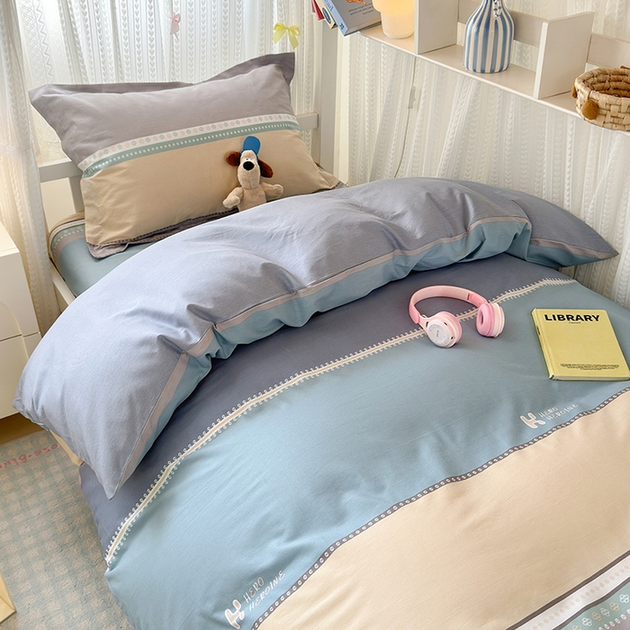 91家纺网 家纺一手货源 找家纺 拾物记 2025新款A类全棉纯棉棉印花学生宿舍三件套上下铺三件套-第二批 艾利森